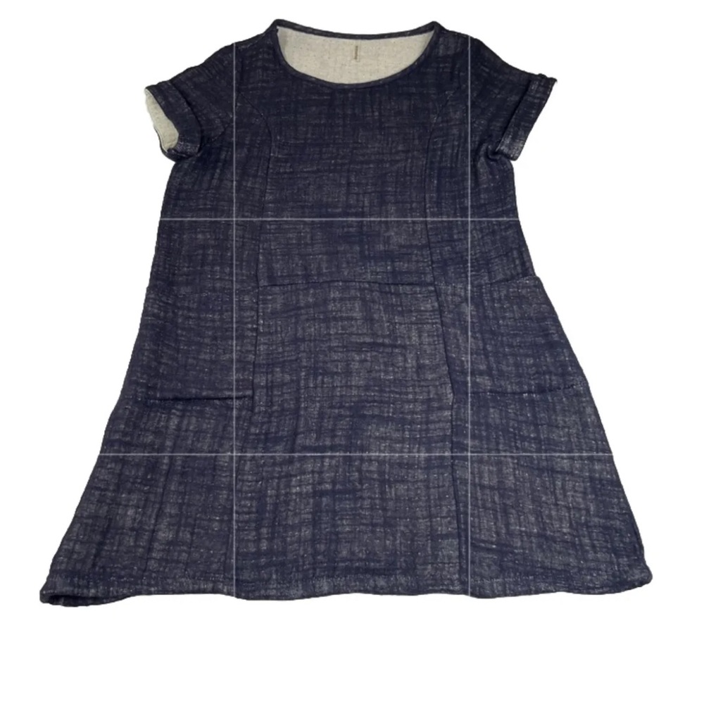 Mittoshop Dress Women’s Size Large Shift Blue Gauzy Pullover BOHO Laggenlook